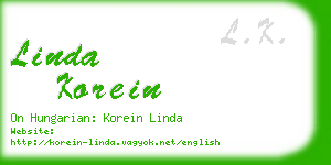 linda korein business card